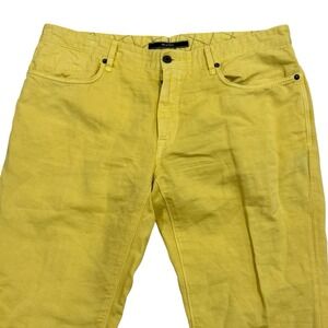 Incotex NEW Mens Size 38x34 Yellow Linen/Cotton Straight Leg Chino Pants Romania